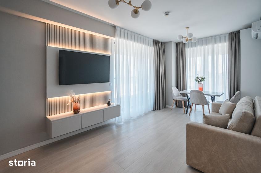 STUDIO CU DORMITOR SEPARAT - MOBILAT UTILAT LUX- SOLID SEA VIEW PERLA - 12