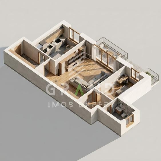 Apartament cu 3 camere decomandat, mobilat în Aurel Vlaicu
