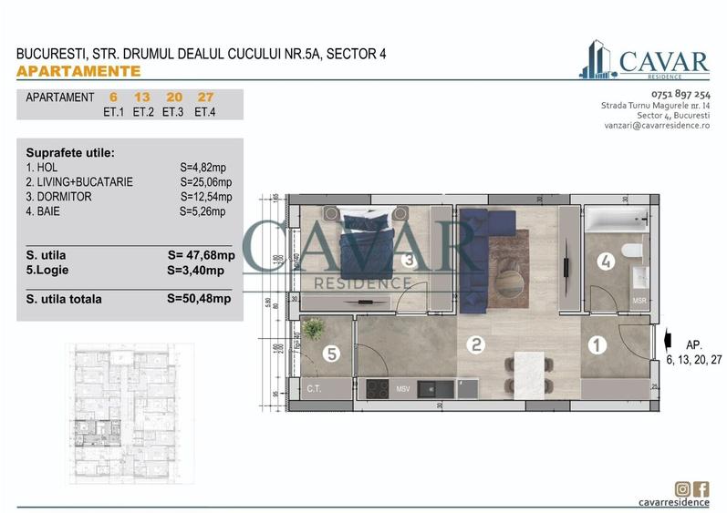 Apartament cu 2 camere semidecomandat în Brâncoveanu — fotografia 1