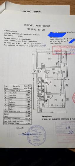 Apartament cu 3 camere decomandat în Central