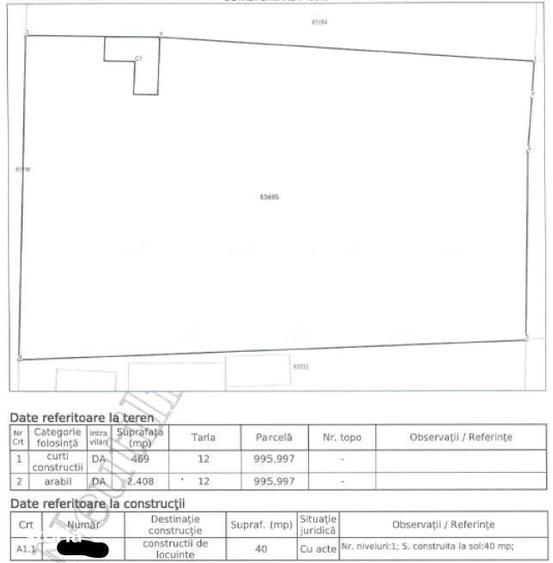 Casă cu 3 camere cu Teren 2877 Mp în Victoria