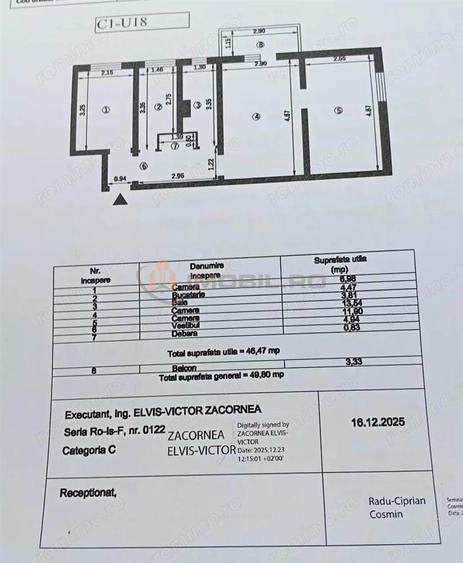 Apartament cu 3 camere semidecomandat în Alexandru cel Bun