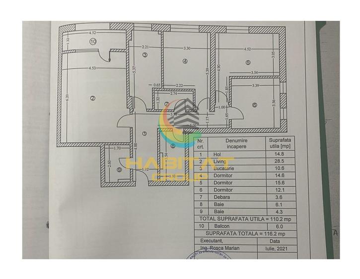 Apartament cu 4 camere decomandat, mobilat în Brâncoveanu