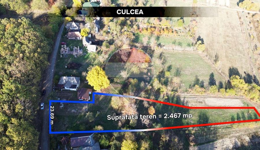 Teren Construcții intravilan de 2467 mp, în Culcea