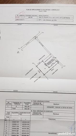 Teren de 802 mp, în Brănești