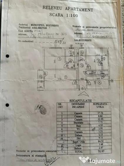 Apartament cu 3 camere decomandat în Mihai Bravu