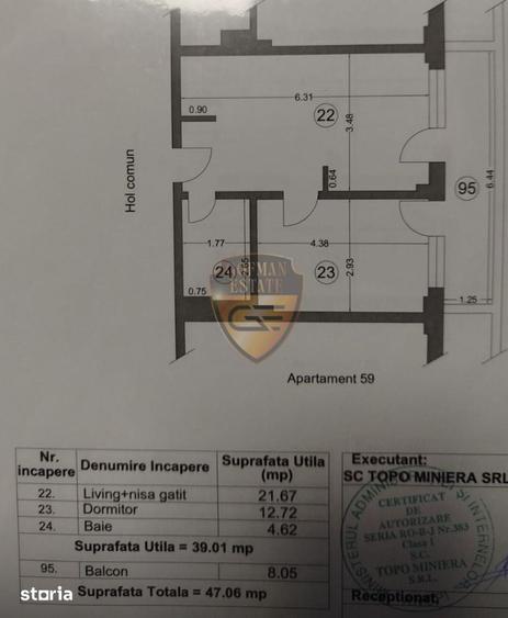 Apartament cu 2 camere în Nord