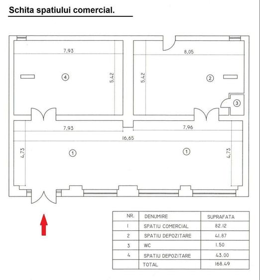 Spațiu comercial, de 155 mp, în Calea Călărașilor