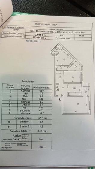 Apartament cu 3 camere decomandat, mobilat în Alexandru cel Bun