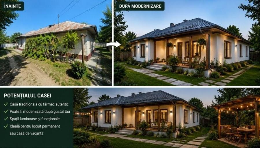 Casă cu 4 camere în Fulga