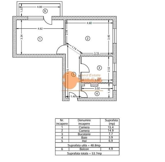 Apartament cu 2 camere decomandat în Tineretului