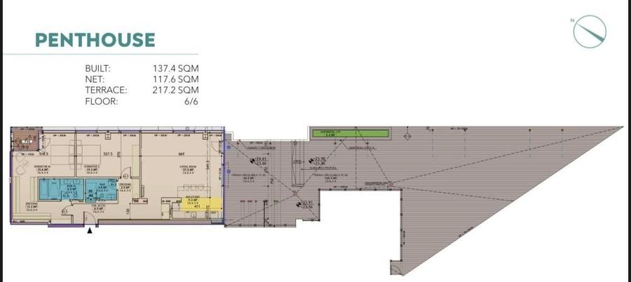 Penthouse cu 3 camere în Nord-Vest