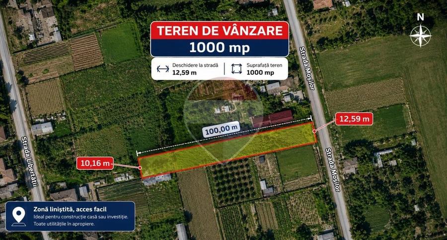 Teren Construcții de 1000 mp, în Basarabi