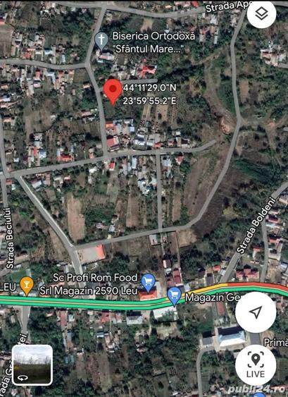 Teren de 800 mp, în Leu