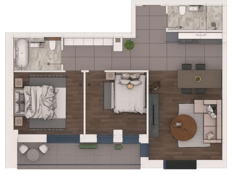 Apartament cu 3 camere decomandat în Florești — fotografia 1
