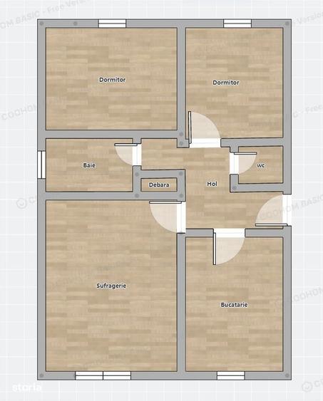 Apartament cu 3 camere decomandat în Vitrometan