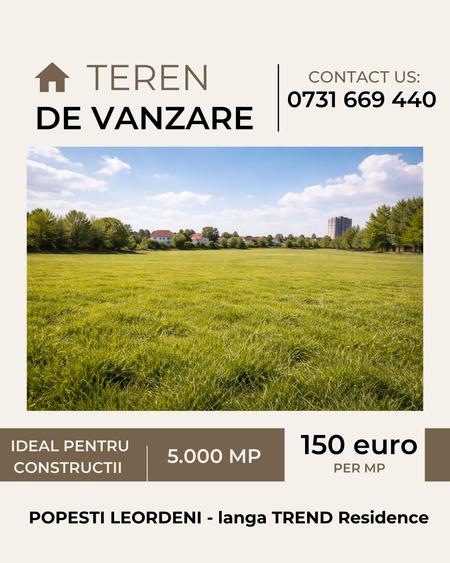 Teren Construcții intravilan de 5000 mp, în Est