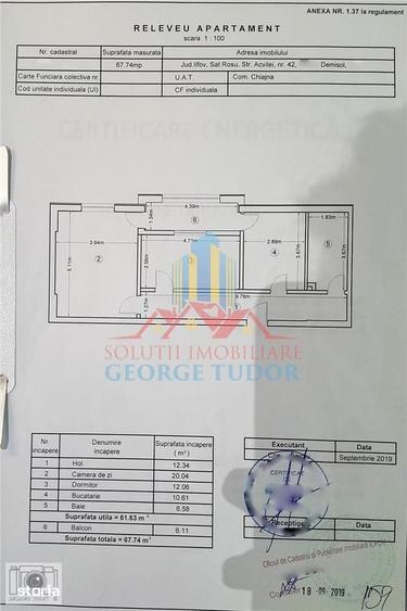 Apartament cu 2 camere decomandat în Chiajna