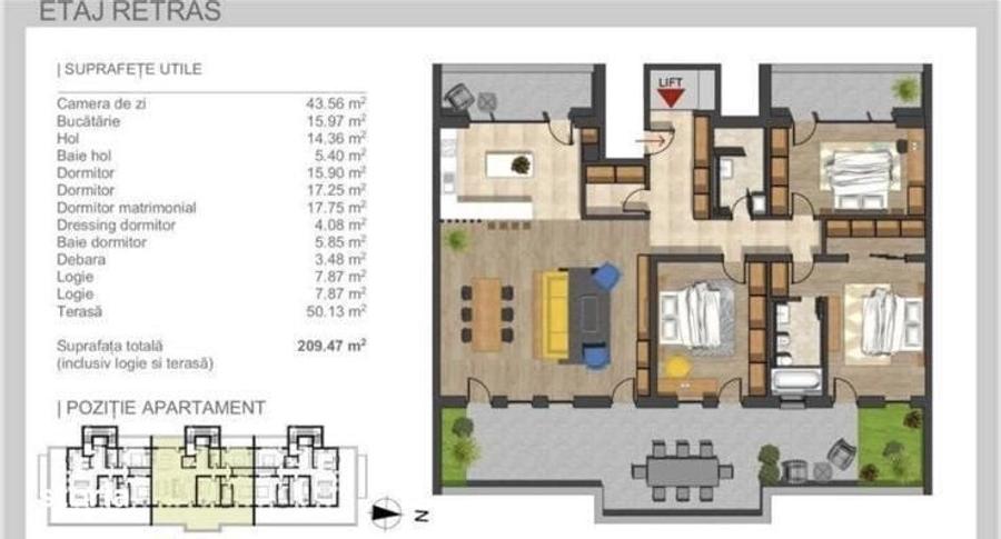 Apartament cu 4 camere în Bună Ziua