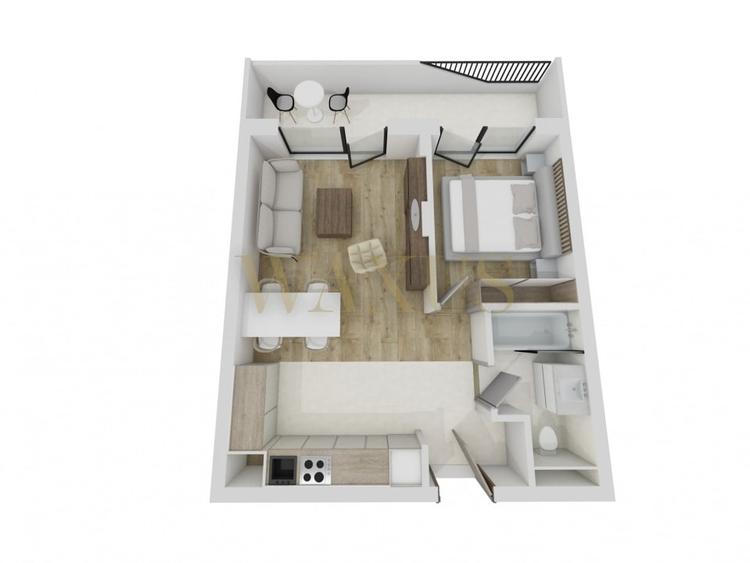 Apartament cu 2 camere semidecomandat în Florești