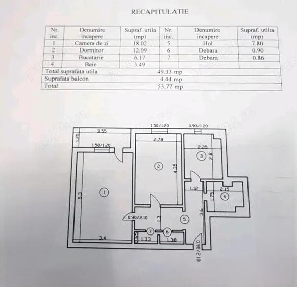 Apartament cu 2 camere decomandat, mobilat în Mircea cel Bătrân
