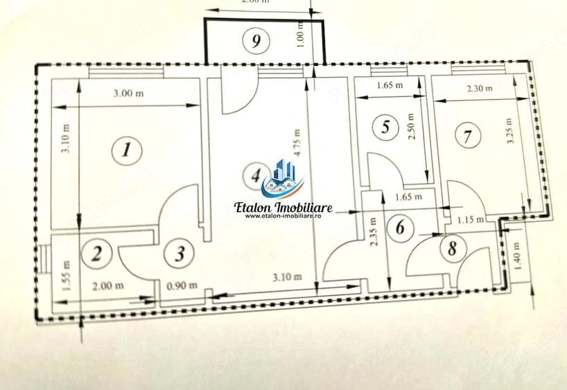 Apartament cu 3 camere semidecomandat în Calea Romanului