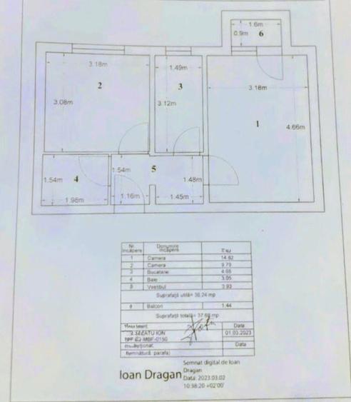 Apartament cu 2 camere decomandat în Berceni