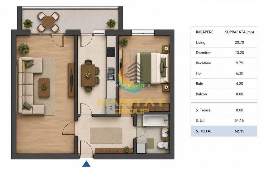 Apartament 2 camere - metrou Nicolae Teclu