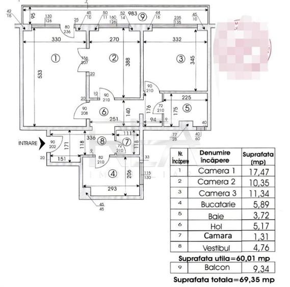 Apartament cu 3 camere decomandat în Drumul Taberei