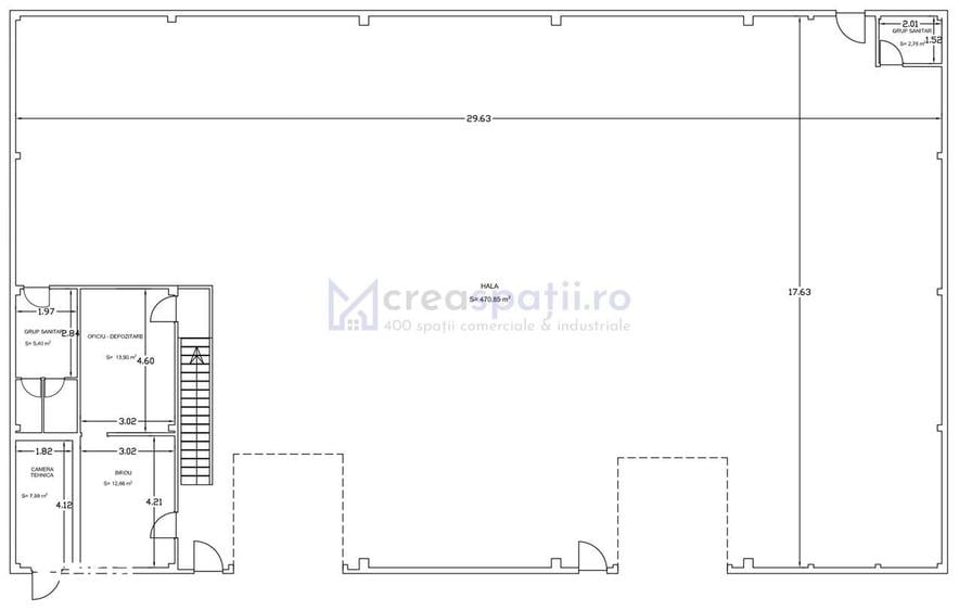 Spațiu comercial, de 587 mp, în Miroslava