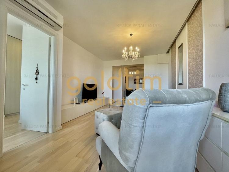Apartament cu 2 camere semidecomandat, mobilat în Băneasa