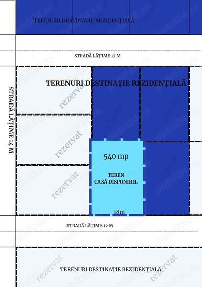 Teren de 554 mp, în Vest
