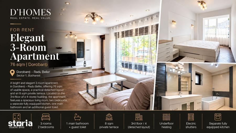 Apartament cu 3 camere în Primăverii
