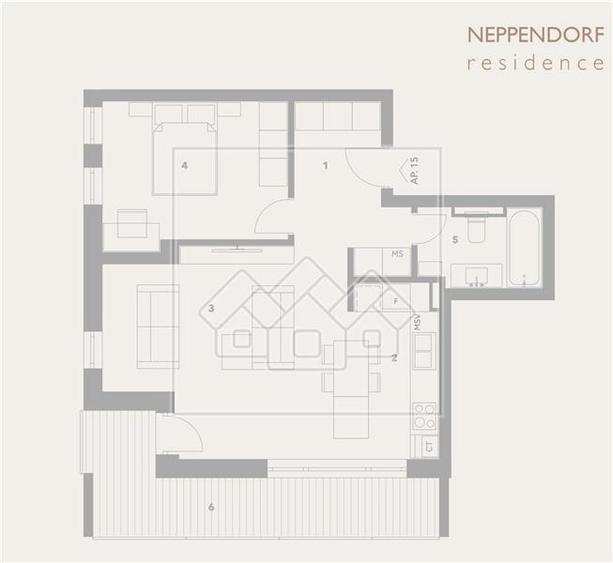 Apartament cu 2 camere nedecomandat în Turnișor