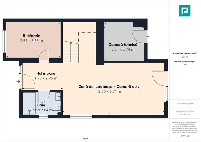 Duplex cu 3 camere cu Canalizare în Pișchia