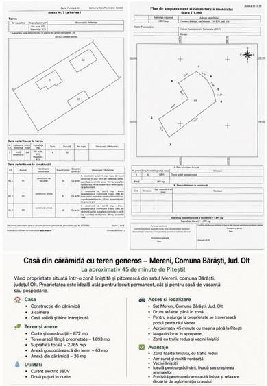 Casă cu 3 camere în Bărăști