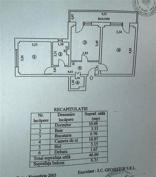 MOBILAT! Spatios 2 cam 57mp Confort 1 Decomandat Obor balcon 7m - 9