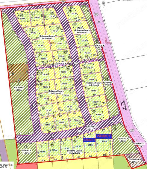 Parcele pentru case Domeniile Herneacova intre 700 - 888 mp - 1