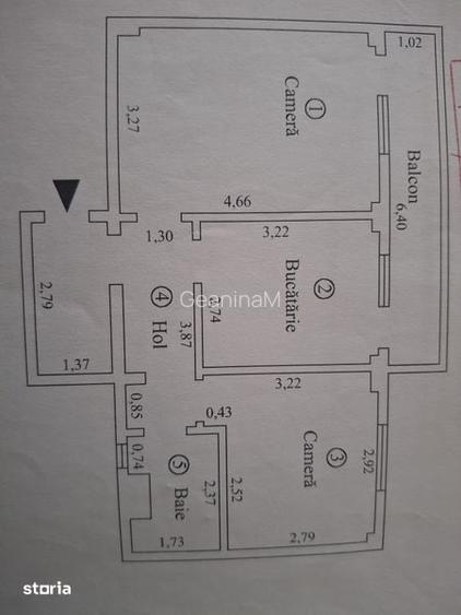 Vand apartament 2 camere confort1 etaj 4 Obor