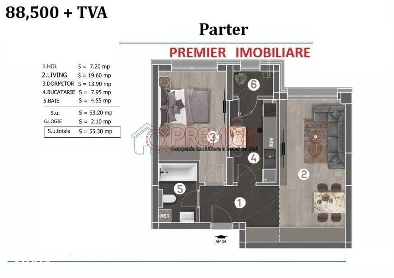 Apartament cu 2 camere în Central — fotografia 1