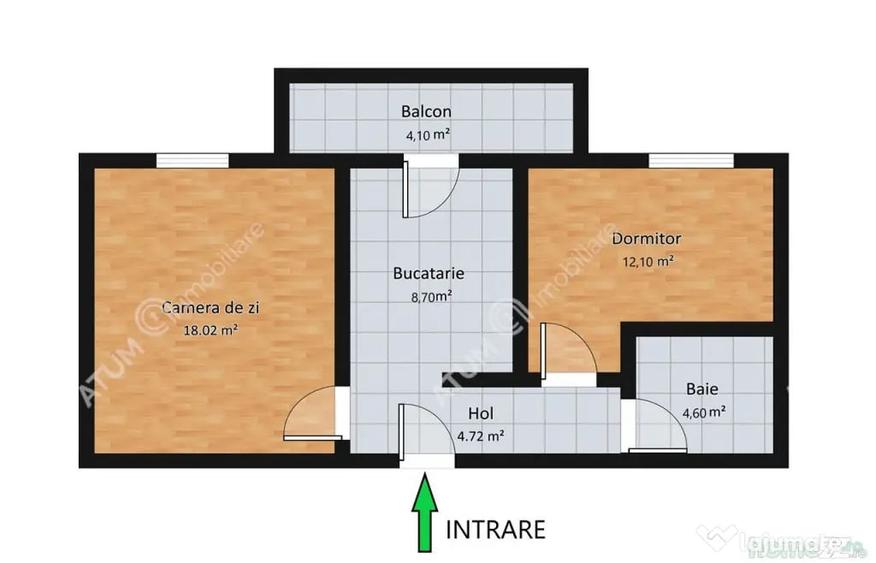 Apartament cu 2 camere decomandat în Central
