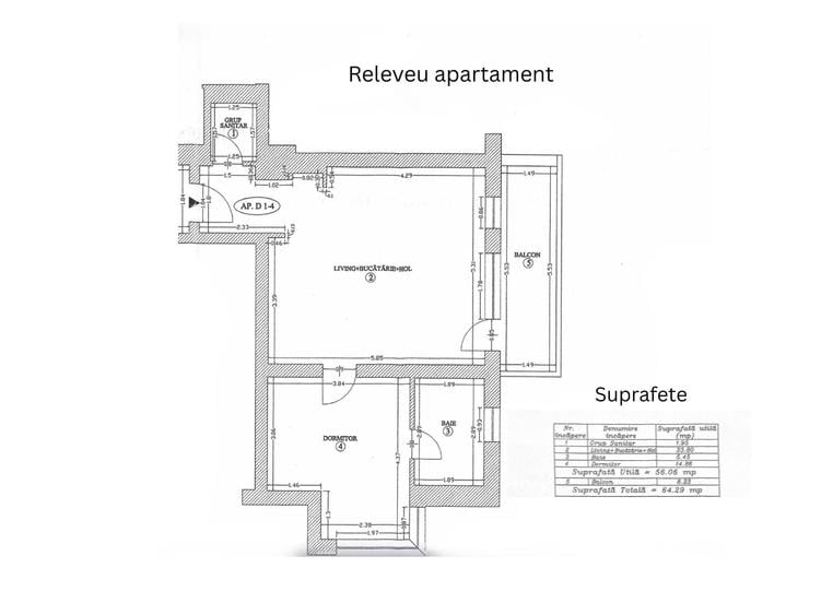 Apartament cu 2 camere semidecomandat, mobilat în Iancu Nicolae
