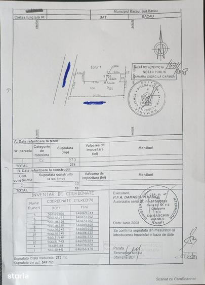 Teren de 273 mp, în Nord