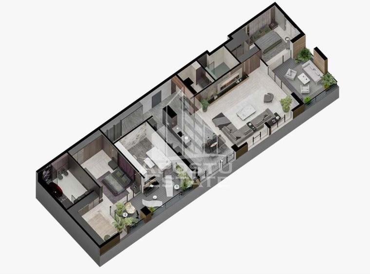 Apartament cu 4 camere semidecomandat în Aradului
