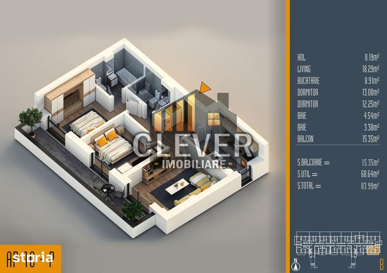 Apartament cu 3 camere în Theodor Pallady