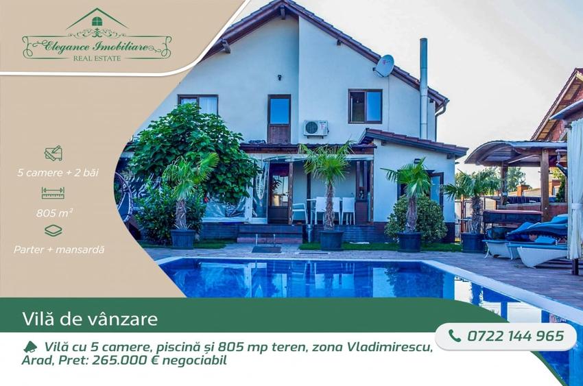 Casă individuală cu 5 camere cu Piscina în Vladimirescu