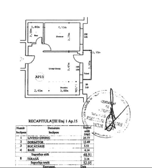 Apartament cu 2 camere semidecomandat în Central