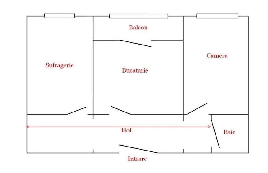 Apartament cu 2 camere decomandat în Roman
