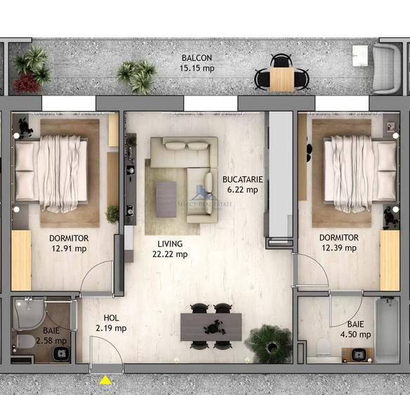 Penthouse cu 3 camere decomandat în Șelimbăr