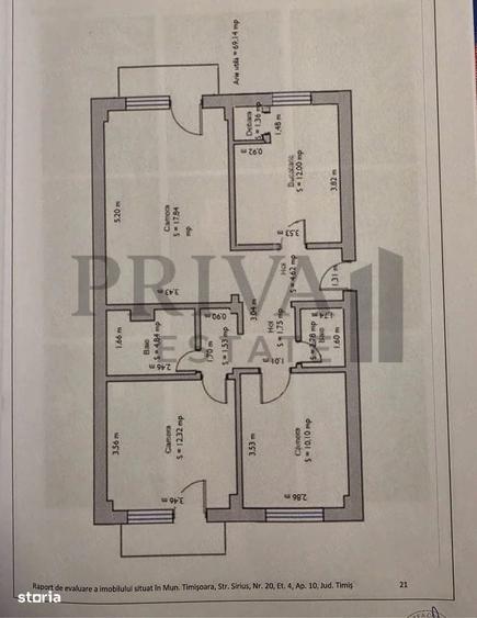 Apartament cu 3 camere decomandat în Soarelui